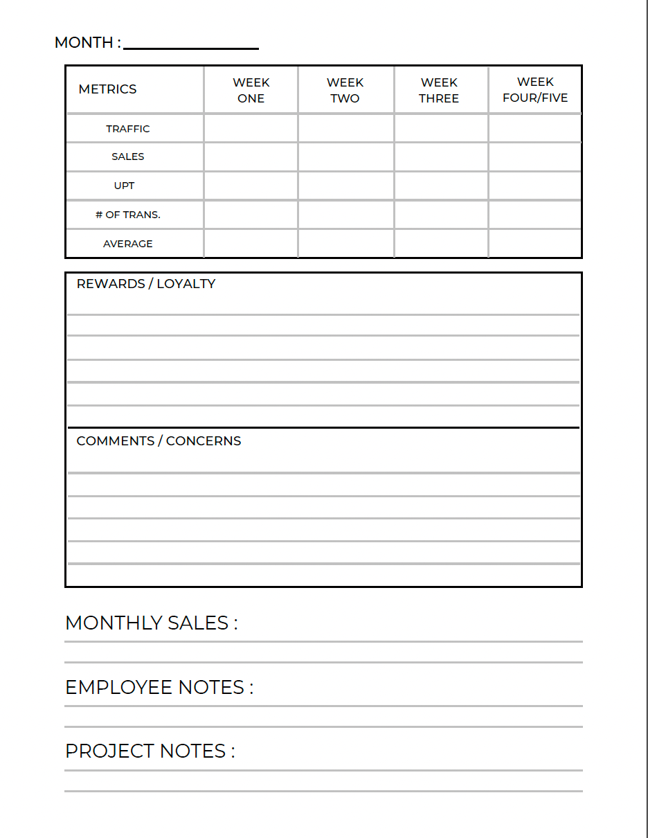 Quarterly Daily Business Duties Planner